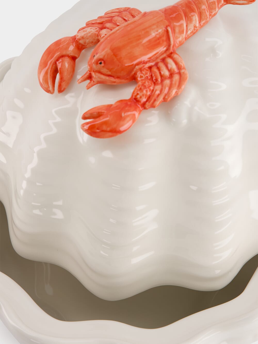 Handpainted Lobster Ceramic Serving Bowl