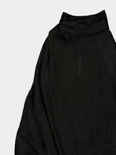 Balmain Black Draped Silk Charmeuse Top