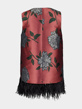La DoubleJ Pink La Scala Feria Feather-Trimmed Top