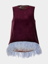 La DoubleJ La Scala Bordeaux Red Velvet Top