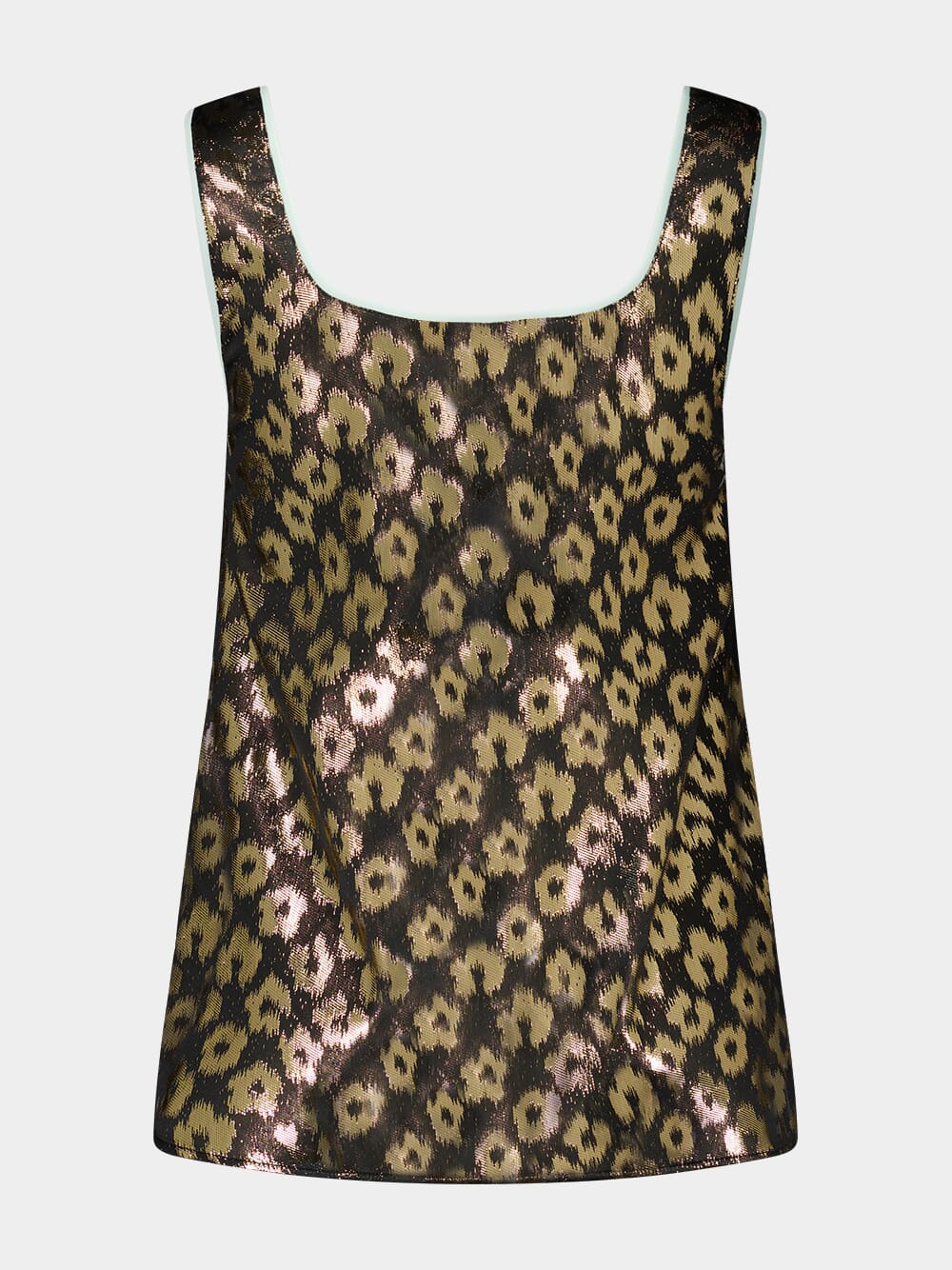 Brown and Gold Silk Strap Top