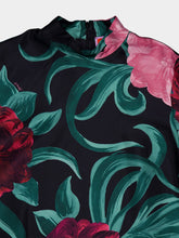 La DoubleJ Black Silk Floral Long-Sleeve Top