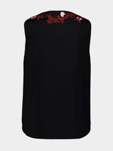 La DoubleJ La Scala Black Embroidered V-Neck Jersey Top
