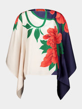 La DoubleJ Queen Peony Placée Blue Foulard Top