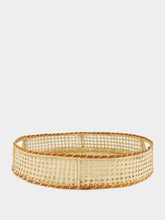 La DoubleJ Orange Raffia Woven Tray