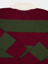 Paula Trilium Cabernet and Peacoat Knitted Striped Polo Shirt