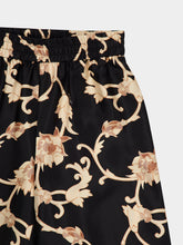 La DoubleJ Black Buttercup Print Silk Palazzo Trousers
