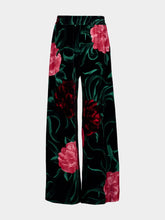 La DoubleJ Peony Black Velvet Stretch Palazzo Pants