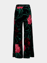 La DoubleJ Peony Black Velvet Stretch Palazzo Pants
