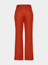 La DoubleJ Rust Jacquard Matelassé 24/7 Cigarette Pants