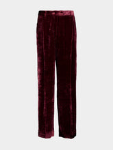 La DoubleJ Solid Burgundy Loose Fit Velvet Pants