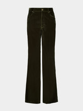 La DoubleJ Green Cotton Velvet Flared Trousers