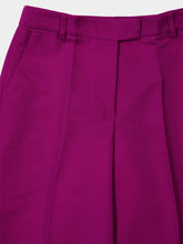 La DoubleJ Solid Purple Wide-Leg Cady Wool Trousers