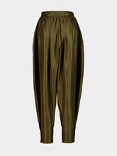 La DoubleJ Moss Green Silk Harem Trousers