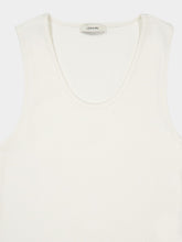 Lemaire Milk White Ribbed Cotton Linen Tank Top