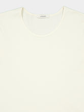 Lemaire Light Cream Ribbed Jersey Scoop-Neck T-Shirt