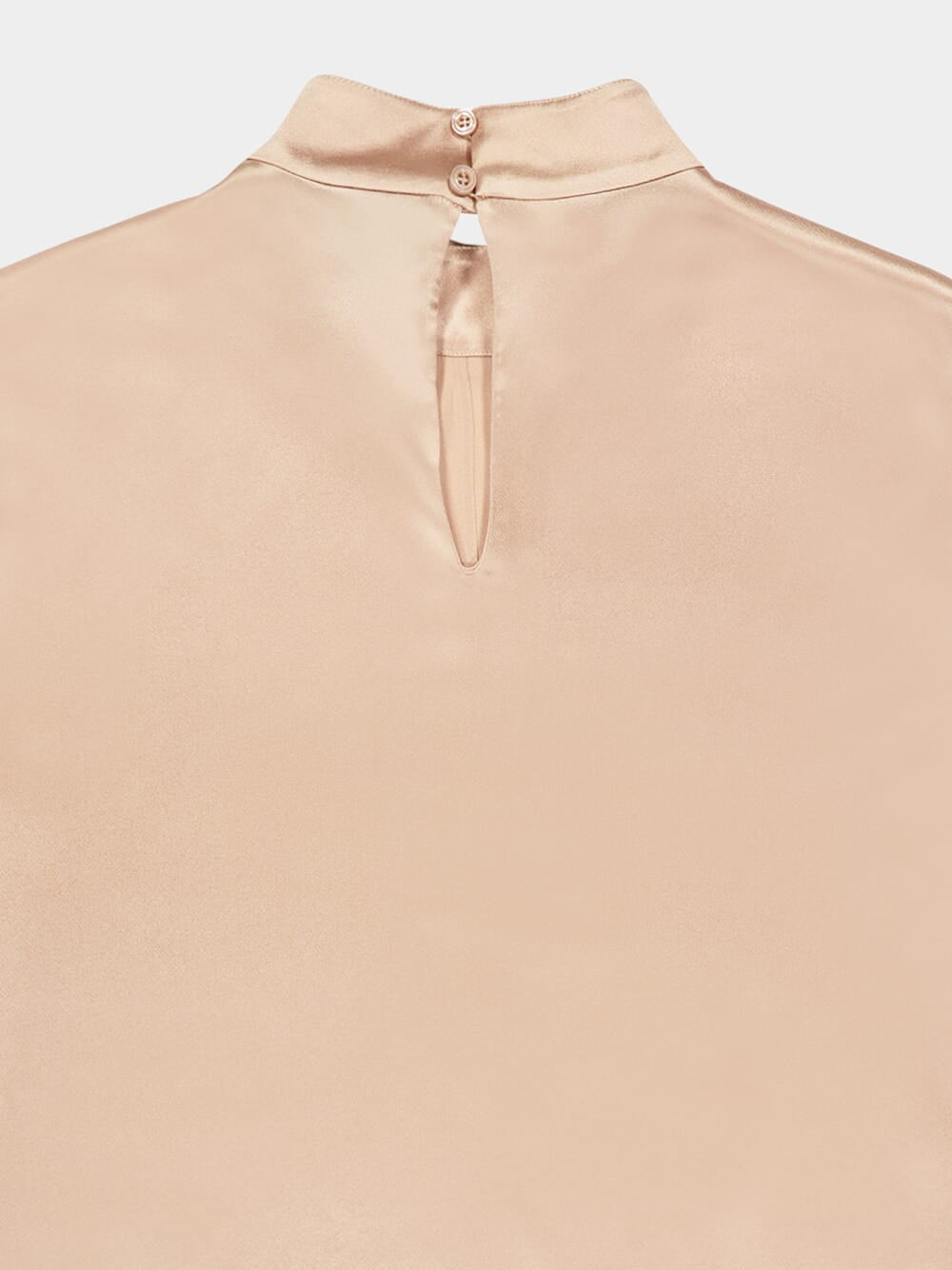 Champagne Mock Neck Blouse Charmeuse