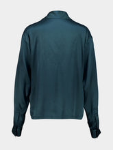 Tom Ford Teal Peach-Feel Silk Satin Polo
