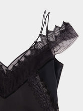 Tom Ford Black Lace-Encrusted Crepe Satin Camisole Top