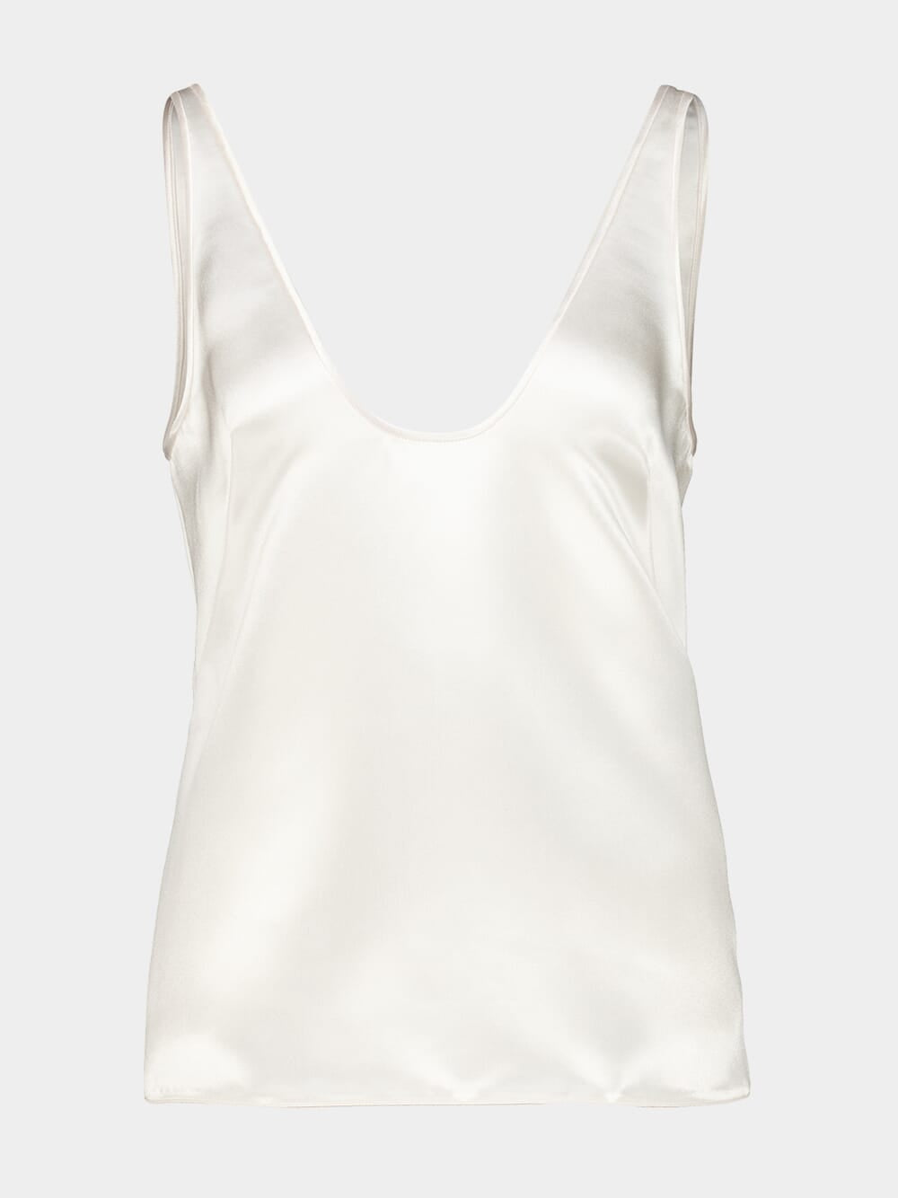 Tom Ford Off-White Silk Scoop Neck Tank Top | Fashion Clinic