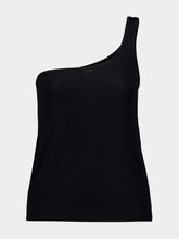 Tom Ford Black Silk Blend Rib Jersey One-Shoulder Top