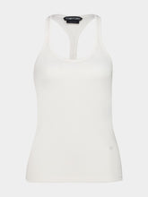 Tom Ford Optical White Ribbed Silk Tank Top