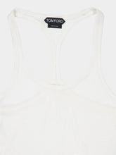 Tom Ford Optical White Ribbed Silk Tank Top
