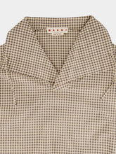 Marni Cement Brown Checked Cotton Poplin Shirt
