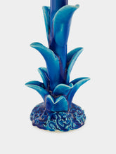 Jean Roger Azure Blue Tulipe Large Ceramic Candle Holder