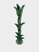 Jean Roger Emerald Green Tulipe Large Ceramic Candle Holder
