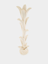 Jean Roger Glossy White Tulipe Large Ceramic Candle Holder