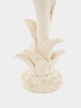 Jean Roger Glossy White Tulipe Large Ceramic Candle Holder