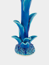 Jean Roger Azure Blue Tulipe Medium Ceramic Candle Holder