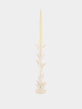Jean Roger Glossy White Tulipe Medium Ceramic Candle Holder