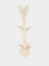 Jean Roger Glossy White Tulipe Medium Ceramic Candle Holder