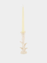 Jean Roger Glossy White Tulipe Small Ceramic Candle Holder