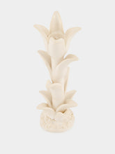 Jean Roger Glossy White Tulipe Small Ceramic Candle Holder