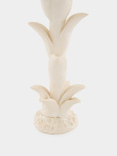Jean Roger Glossy White Tulipe Small Ceramic Candle Holder