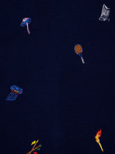 Casablanca Navy Embroidered Wool-Cashmere Cardigan