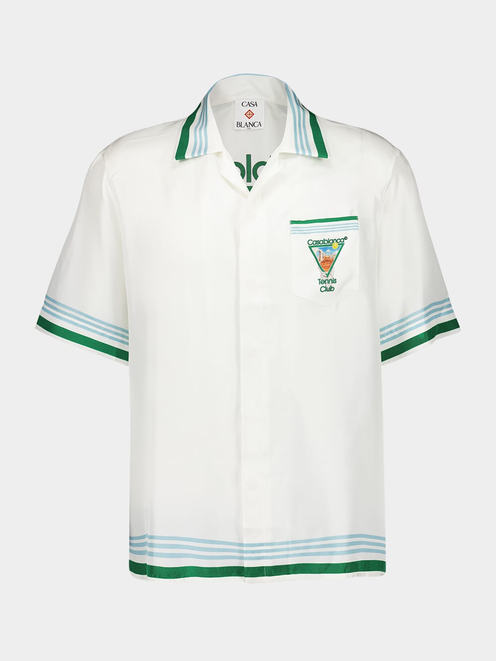 White Metaphysical Tennis Icon Silk Shirt