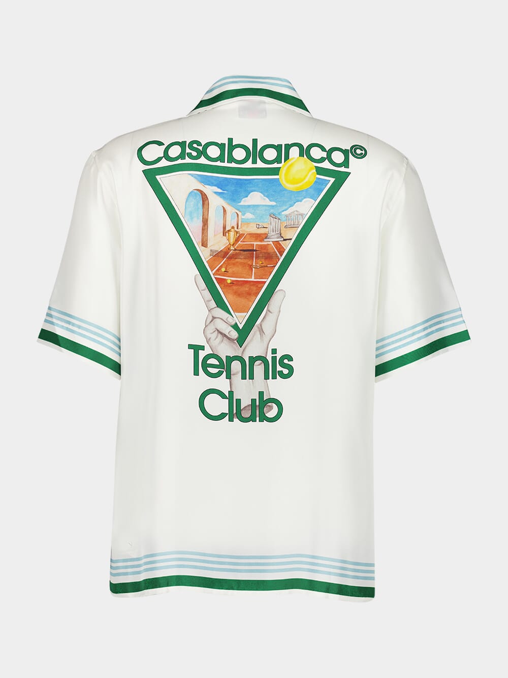 White Metaphysical Tennis Icon Silk Shirt