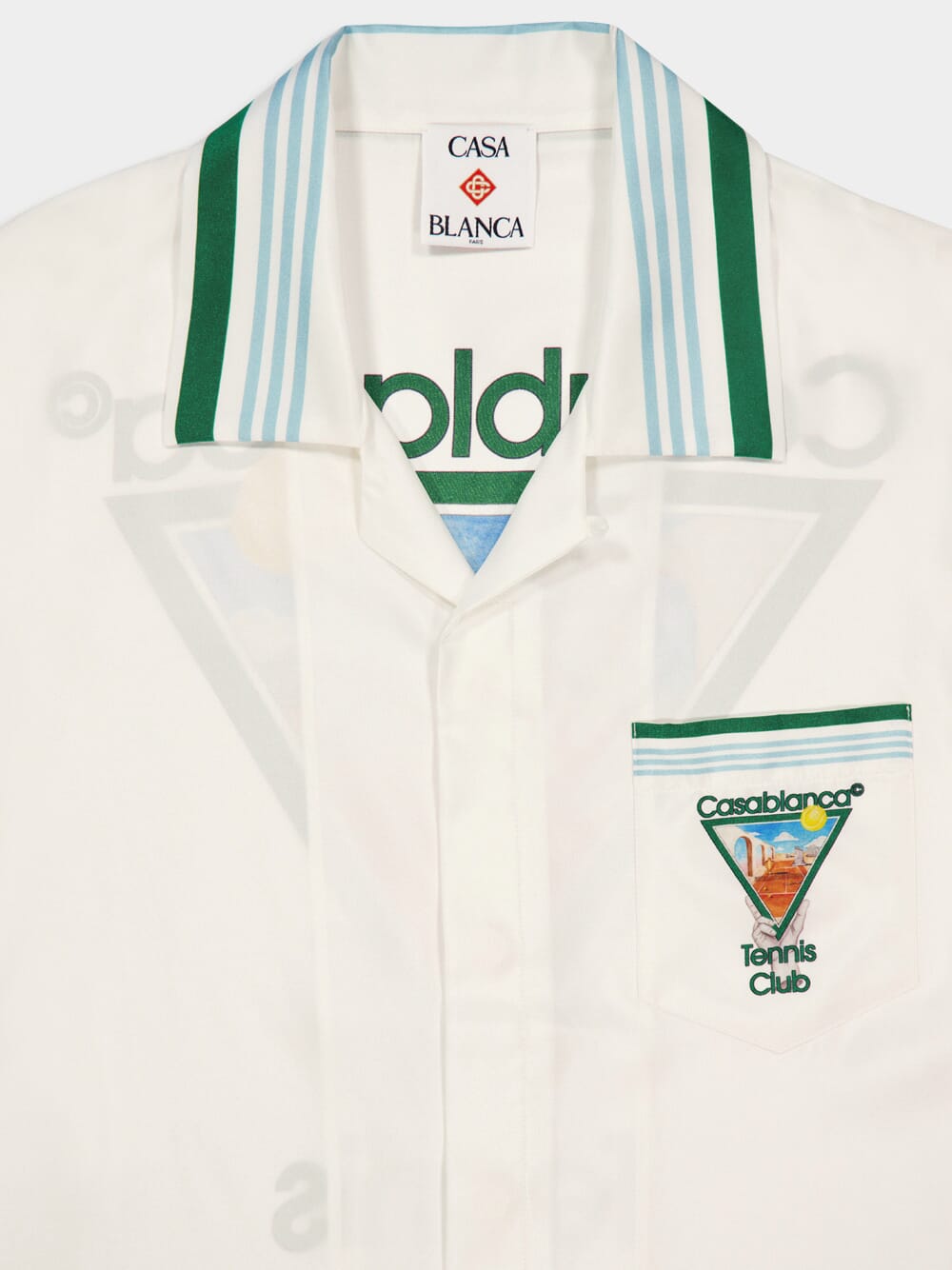 White Metaphysical Tennis Icon Silk Shirt