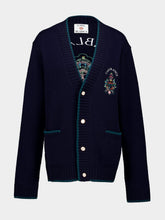 Casablanca Black Hotel Emblem Wool Cardigan