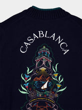 Casablanca Black Hotel Emblem Wool Cardigan