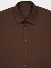 Prada Ebony Brown Stretch Cotton Slim Shirt