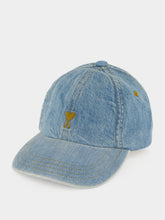Ami Paris Used Blue Denim Ami de Coeur Cap