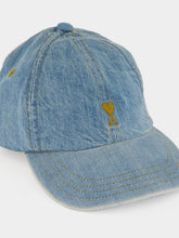 Ami Paris Used Blue Denim Ami de Coeur Cap