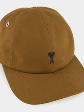 Ami Paris Hazelnut Brown Cotton Ami De Coeur Embroidery Cap