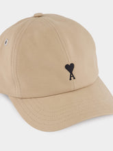 Ami Paris White Coffee Cotton Ami De Coeur Embroidery Cap
