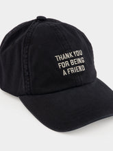 Ami Paris Black Washed Cotton Embroidered Cap